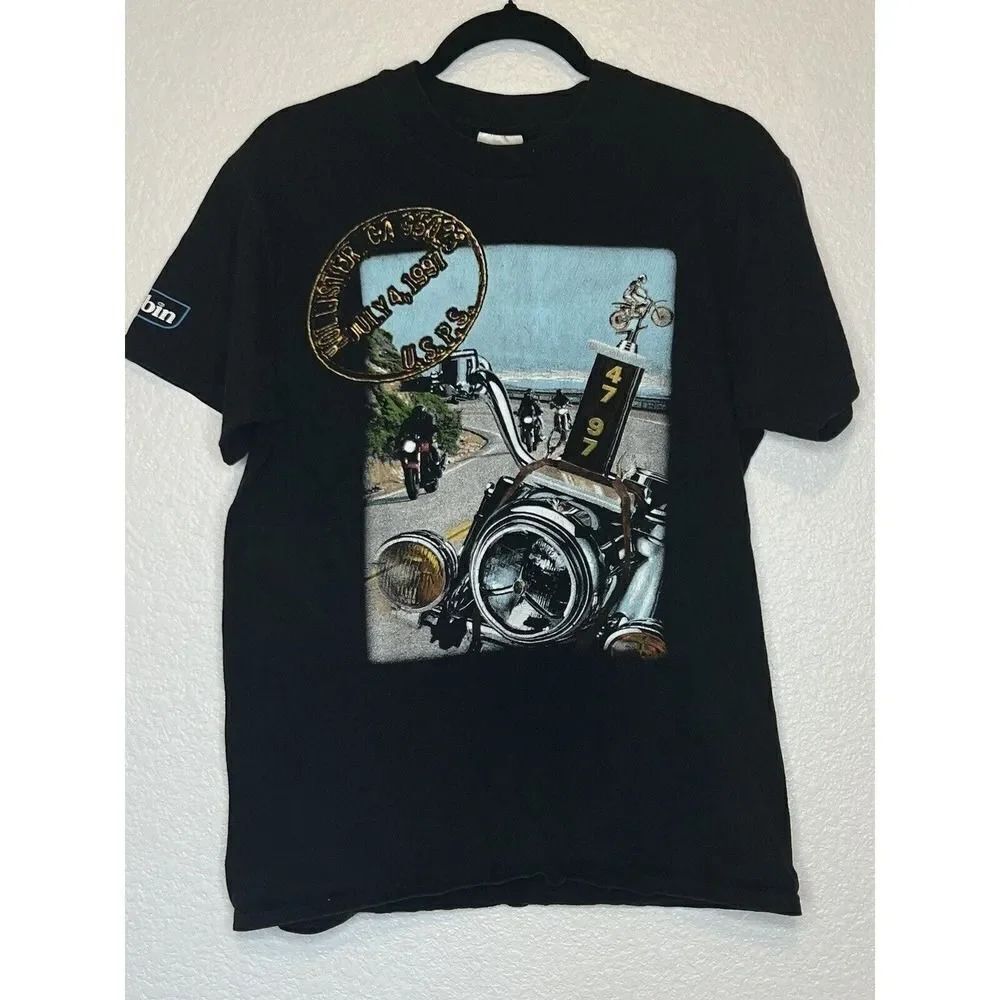 Vintage 1997 Hollister Biker Rally 50th Anniversary T-Shirt Motorcycle Event M